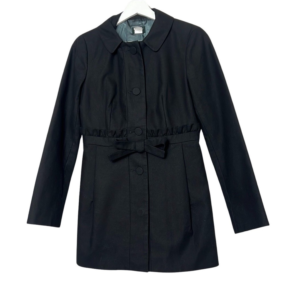 J. Crew Trench Coat Long Fully Lined Long Sleeve Ruffle Belt Collared Fashion
